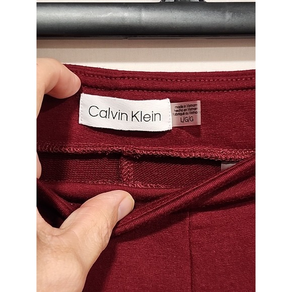 Calvin Klein Leggings Womens L Maroon, 29.5‎ Inseam Pockets Wide Leg - Picture 6 of 14